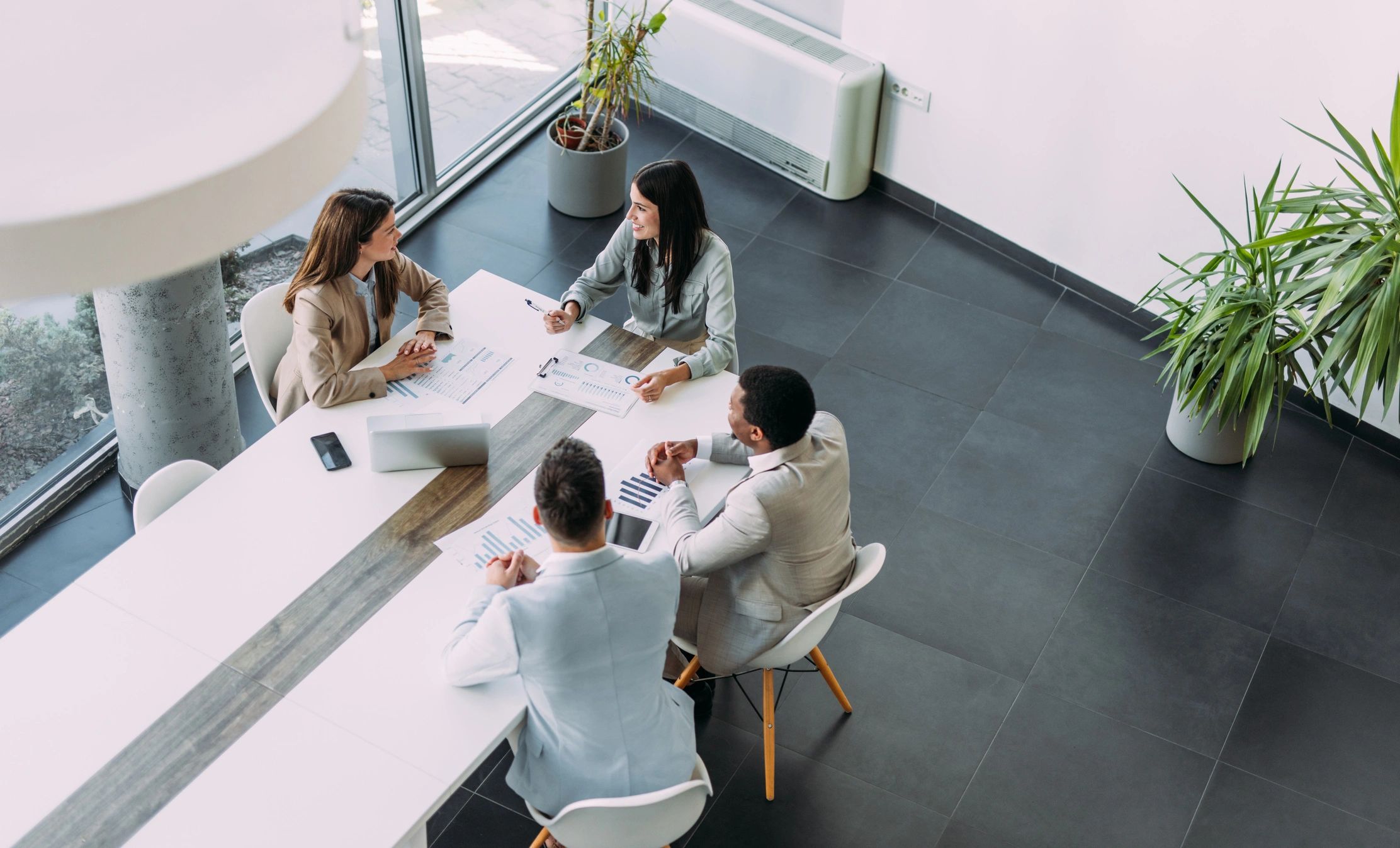 Business team meeting around a conference table